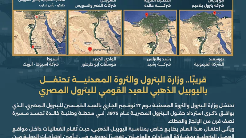 قريبًا.. وزارة البترول تحتفل باليوبيل الذهبي للعيد القومي للبترول المصري