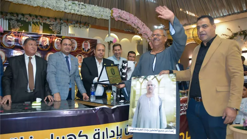 كهرباء فاقوس تكرم 14 موظفاً لبلوغهم السن القانونية و 2 عامل مثالى بالإدارة